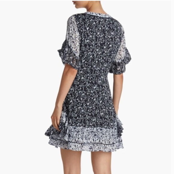 NEW Tanya Taylor Kayla Silk Floral Ruffle Mini Dress - Picture 2 of 12